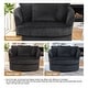 preview thumbnail 24 of 74, UIXE Oversize 43" Plush Corduroy Swivel Barrel Chair Comfy Accent Chair For Living Room