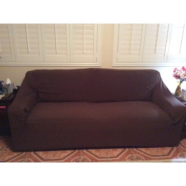 " A GREAT BUY" JERSEY PURPLE STRETCH COVER FOR SOFA COUCH LOVESEAT RECLINER 