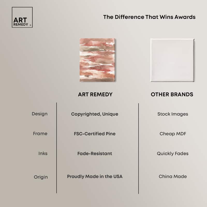 Art Remedy Tone Tinted Powders Gallery Wrapped Boho Abstract 1 Piece Canvas Wall Art