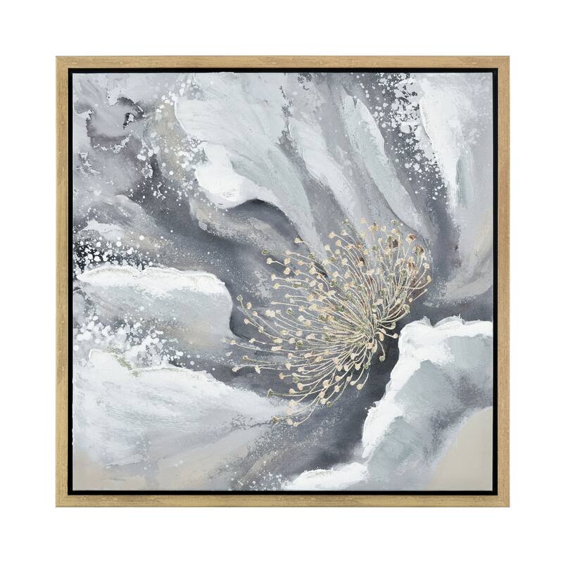 Elk Home Bowie Bloom Gray Fabric 23.5 Inch Wide Wall Art