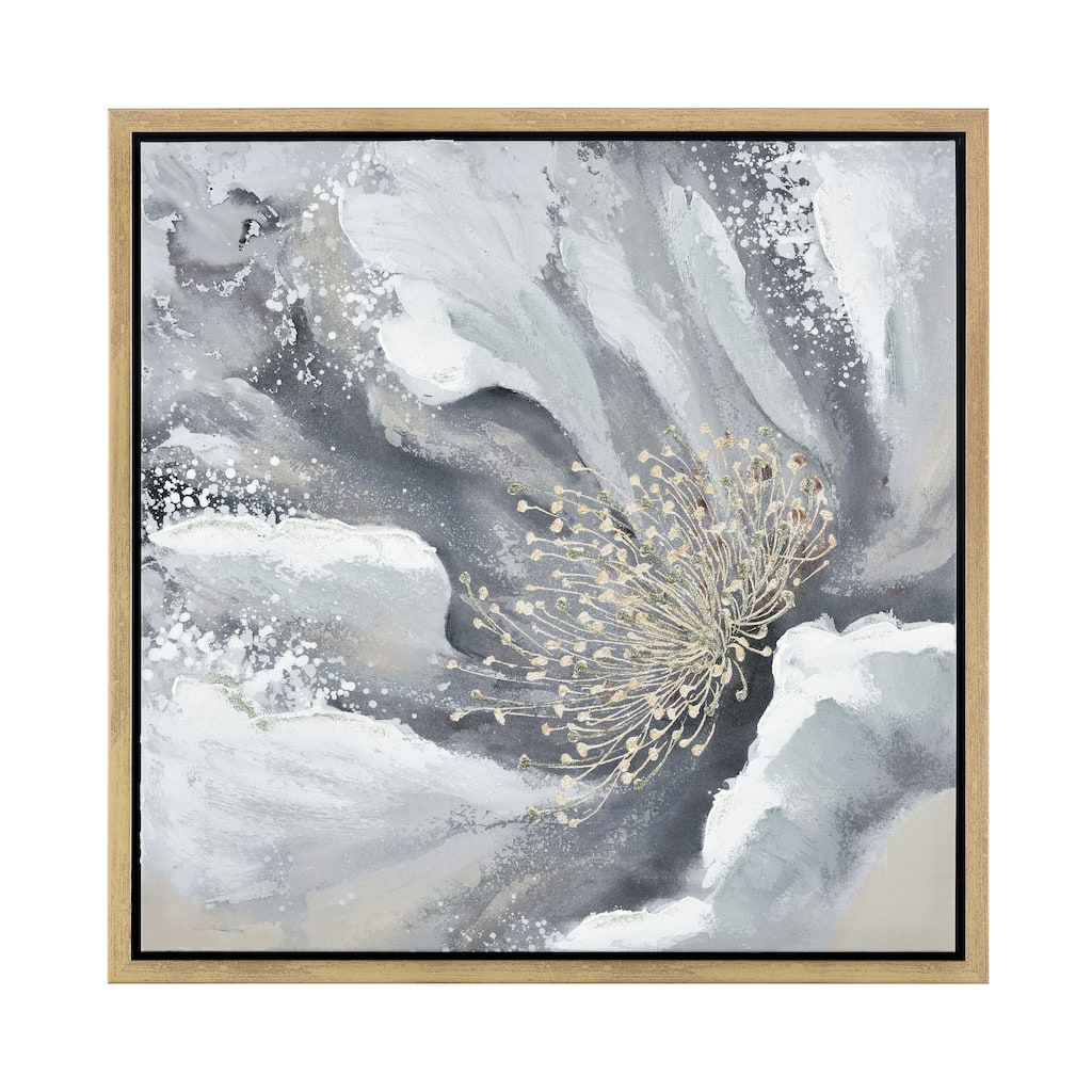 Elk Home Bowie Bloom Gray Fabric 23.5 Inch Wide Wall Art