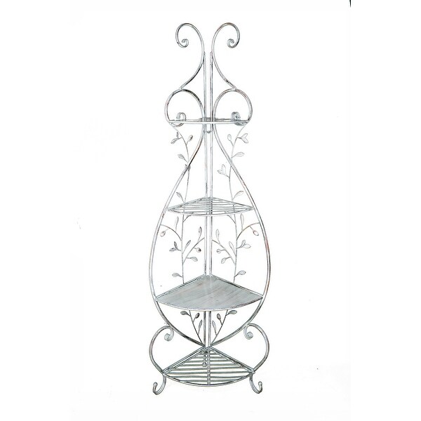 Rust Corner Bakers Rack with 4 shelves