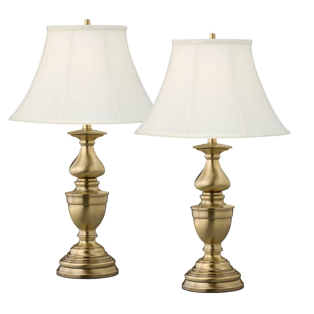 Balustrade 30 in. Satin Antique Brass Table Lamp