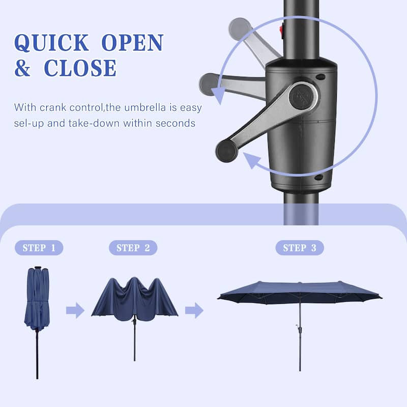 13ft Large Patio Umbrella Double Sided Outdoor Market Umbrella