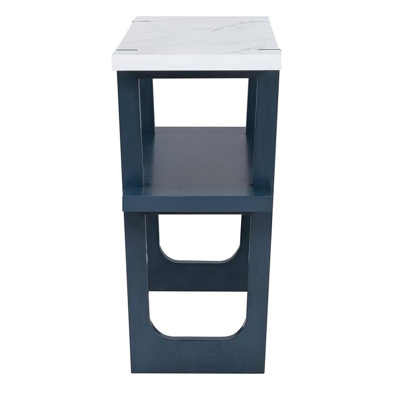 Console Table with Marble-Effect Top - Versatile Storage Solutions