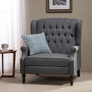 Apaloosa Oversized Tufted Wingback Fabric Push Back Recliner by Christopher Knight Home
