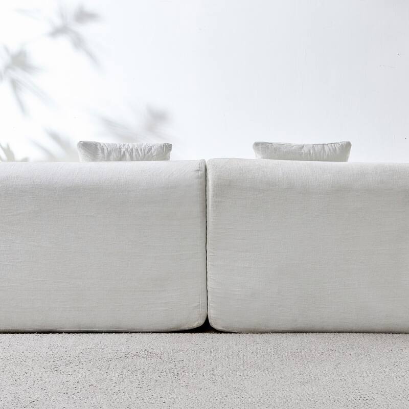 111.02" Curved Chenille Sectional Sofa, No Assembly Required