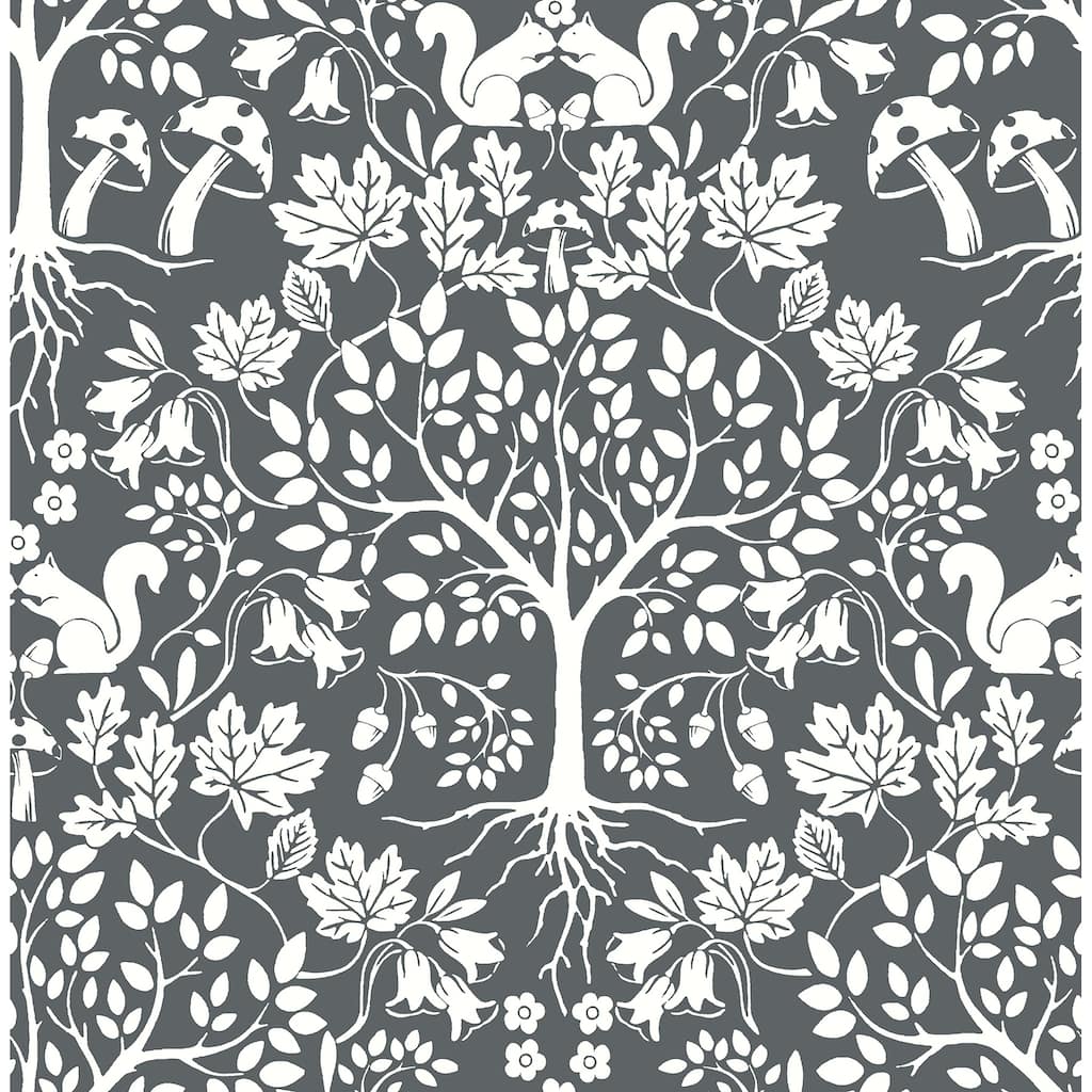 A-Street Prints Leo Grey Tree Wallpaper