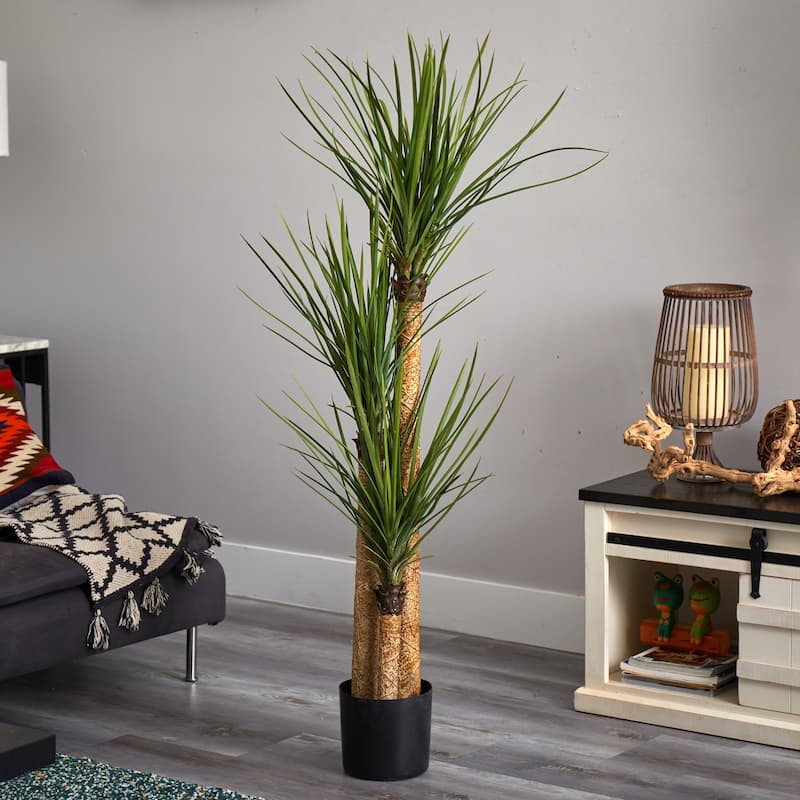 Artificial Silk Tree 58.5" Indoor Outdoor Decor Antique Style - 4.88ft.
