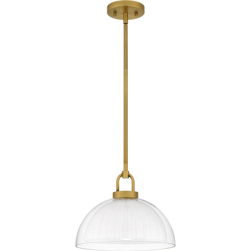 Brushed Gold One Light Pendant from the Quoizel Pendant Collection - Brushed Gold