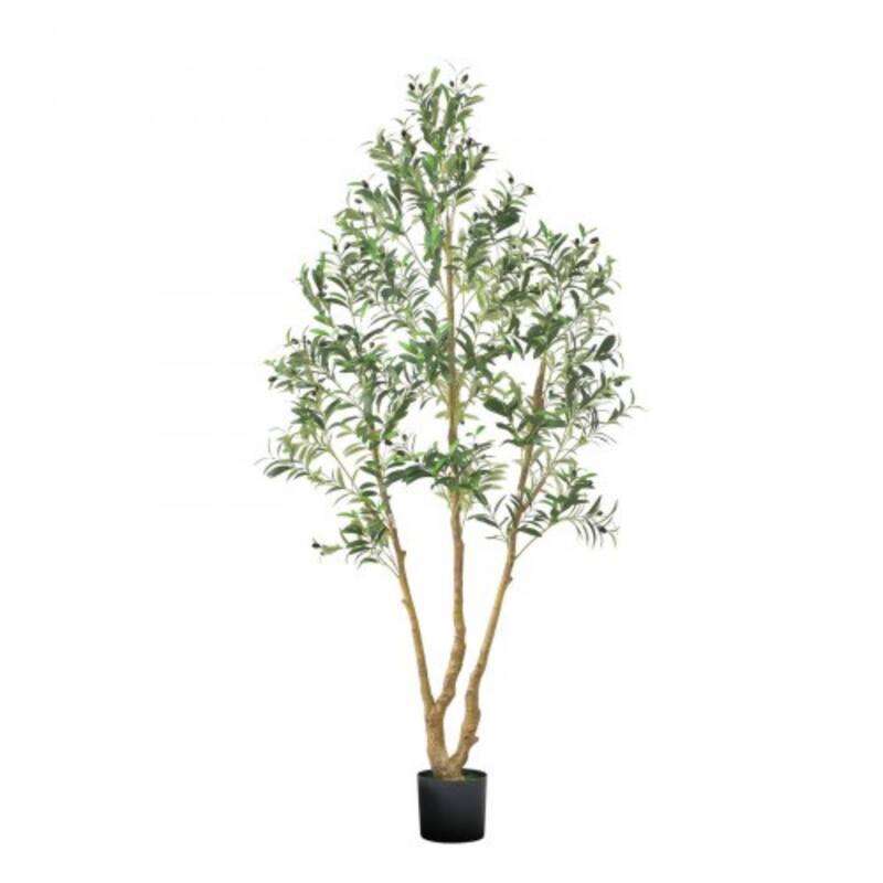 7 ft Artificial Olive Tree with Flexible Branches and Sturdy Base for Home or Office Decoration - 35.43 x 42.13 x 84.65 in