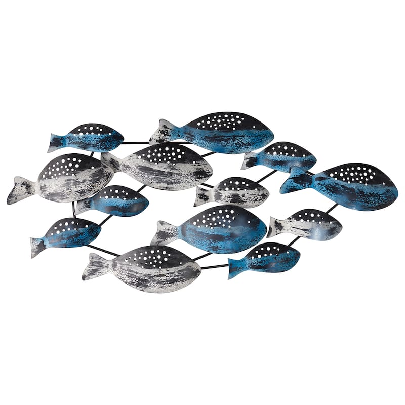3' x 1.5' Coastal Fish Metal Wall Art Decor