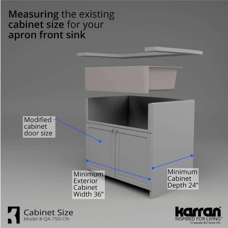 Karran Farmhouse Apron Front Quartz Double Bowl Kitchen Sink Kit