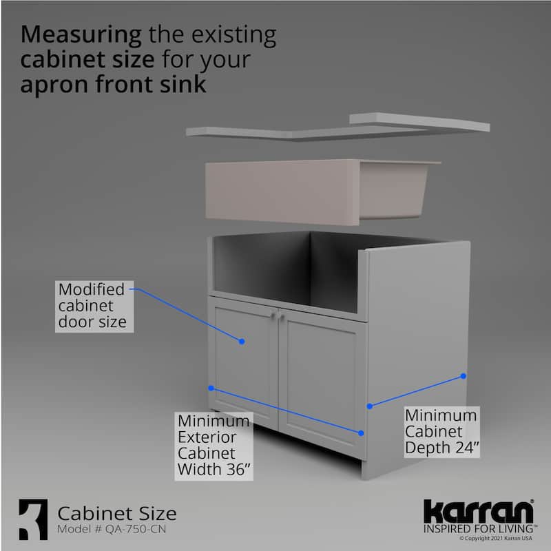 Karran Farmhouse Apron Front Quartz Double Bowl Kitchen Sink