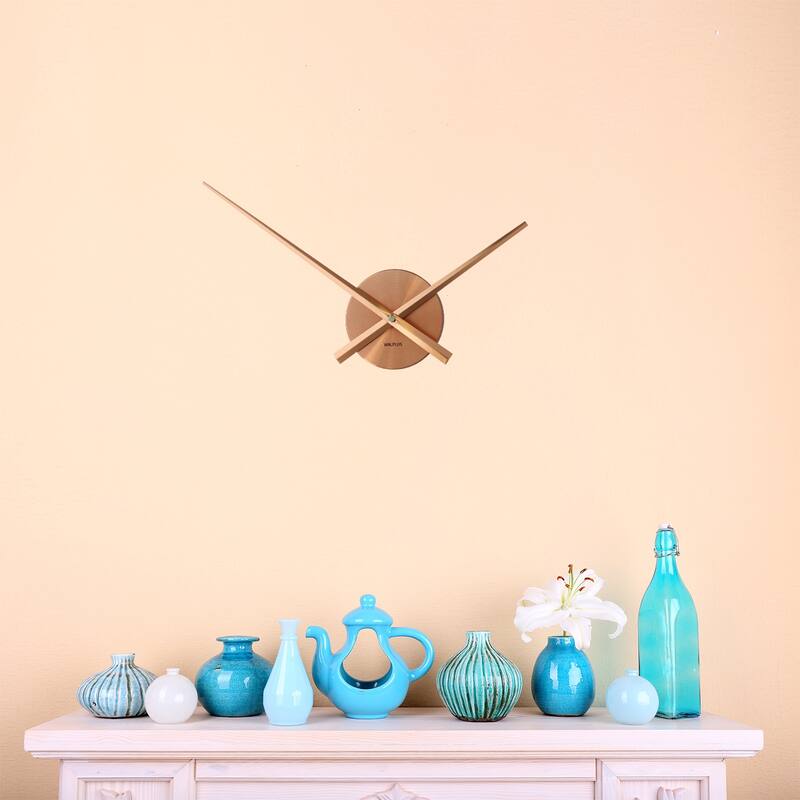 Walplus Designer Flexi Minimal Wall Clock Copper Simple Home Decor Art