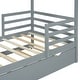 preview thumbnail 28 of 41, Twin Size Solid Wood House Bed with Trundle and Writing Board for Kids