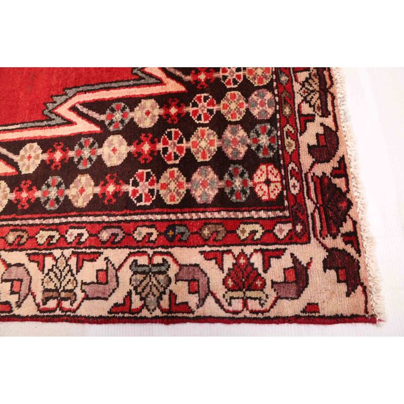 ECARPETGALLERY Hand-knotted Andelz Red Wool Rug - 4'2 x 6'7