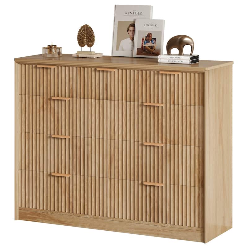 Modern Wooden 9-Drawer Dresser with Ample Storage - Natural Wood