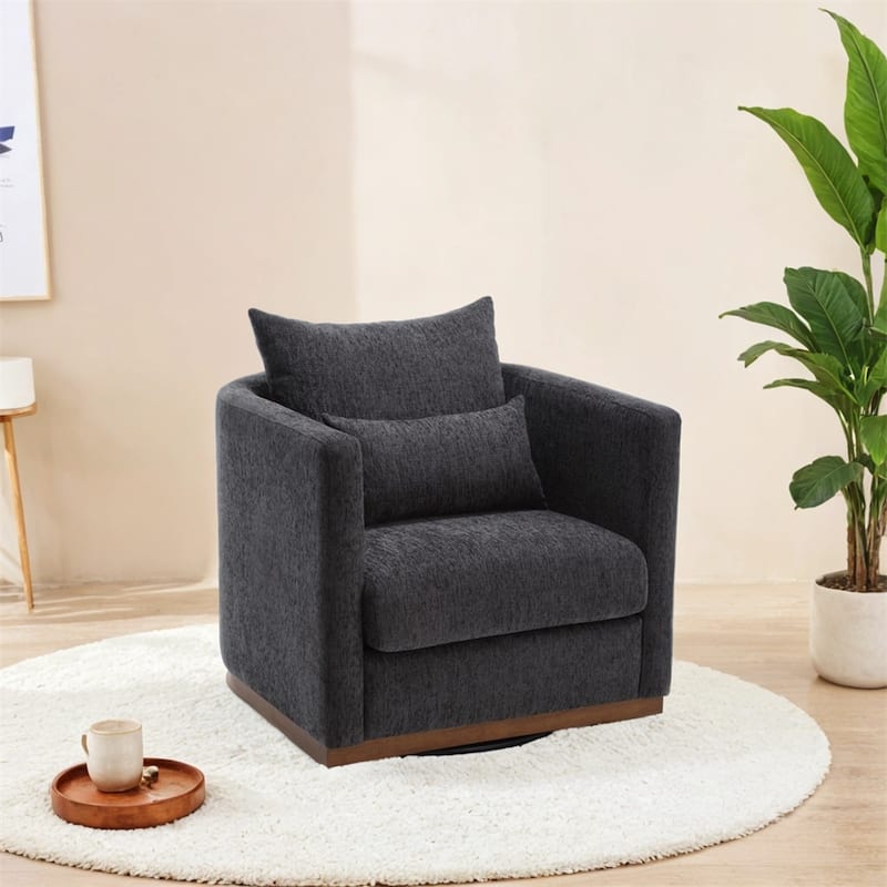 Swivel Barrel Chair,Comfy Round Accent Sofa Chair for Living Room