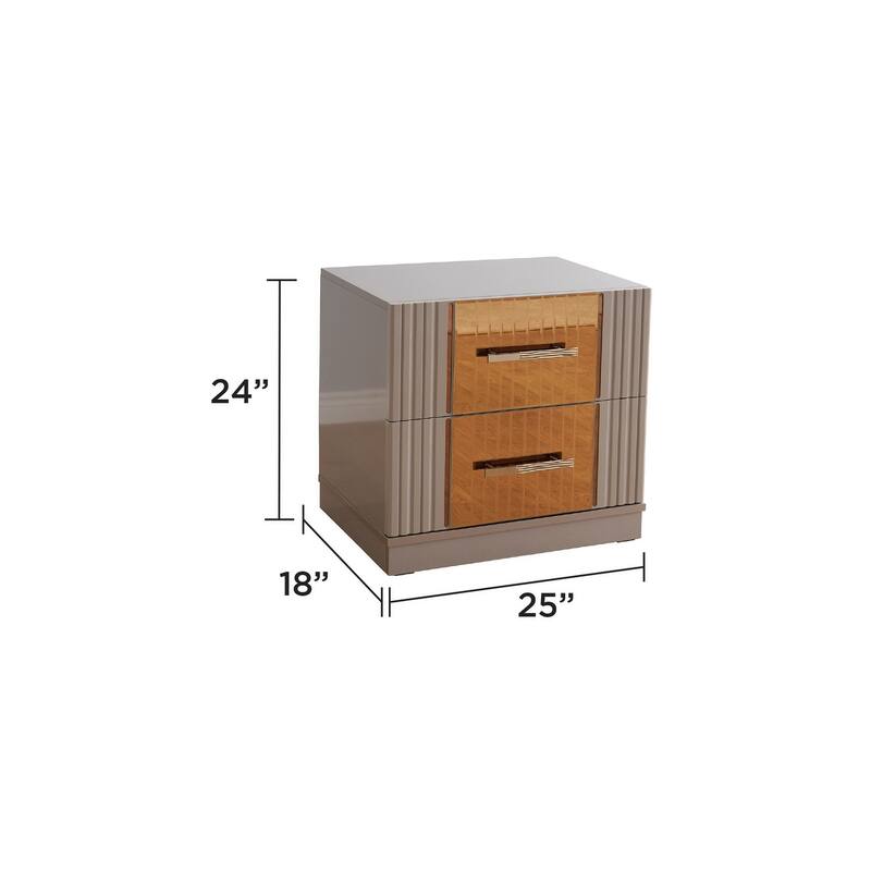 Lorenzo Modern Style Mirror Accent 4PC/5PC Bedroom set Made with Wood
