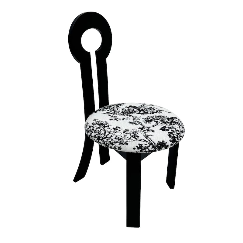 Dining Chairs Set of 2, Key-Design Home Chairs, Velvet Upholstered Solid Wooden Dining Chairs with Round Cushion