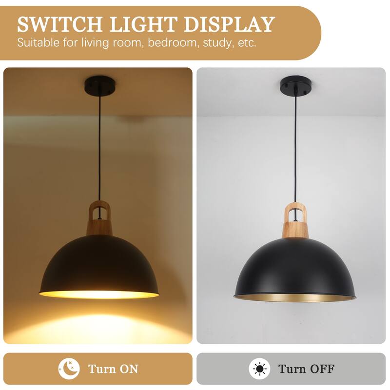 1 - light Industrial Dome Pendant Modern Hanging Lamp for Dining Room Living Room Foyer