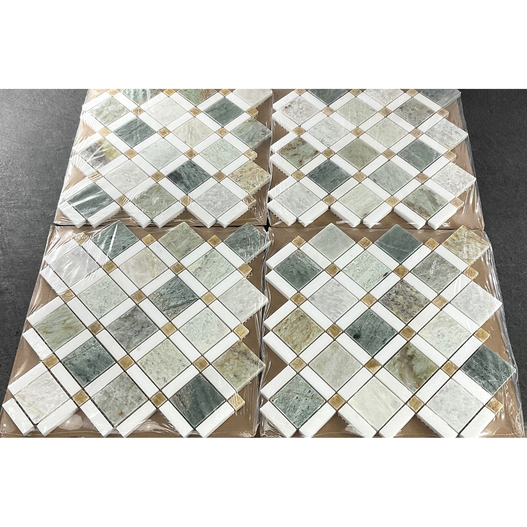 Marble Pinwheel Wall and Floor Mosaic Tiles - Case (10