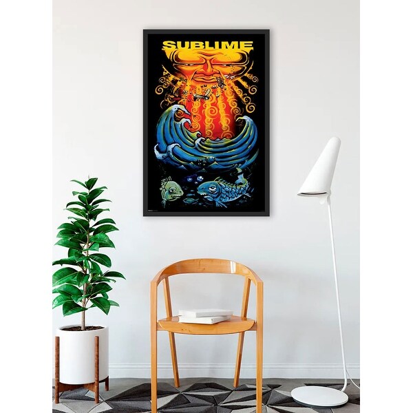 Sublime - Sun & Fish Framed Art Poster - 24 x 36 Inch - Bed Bath