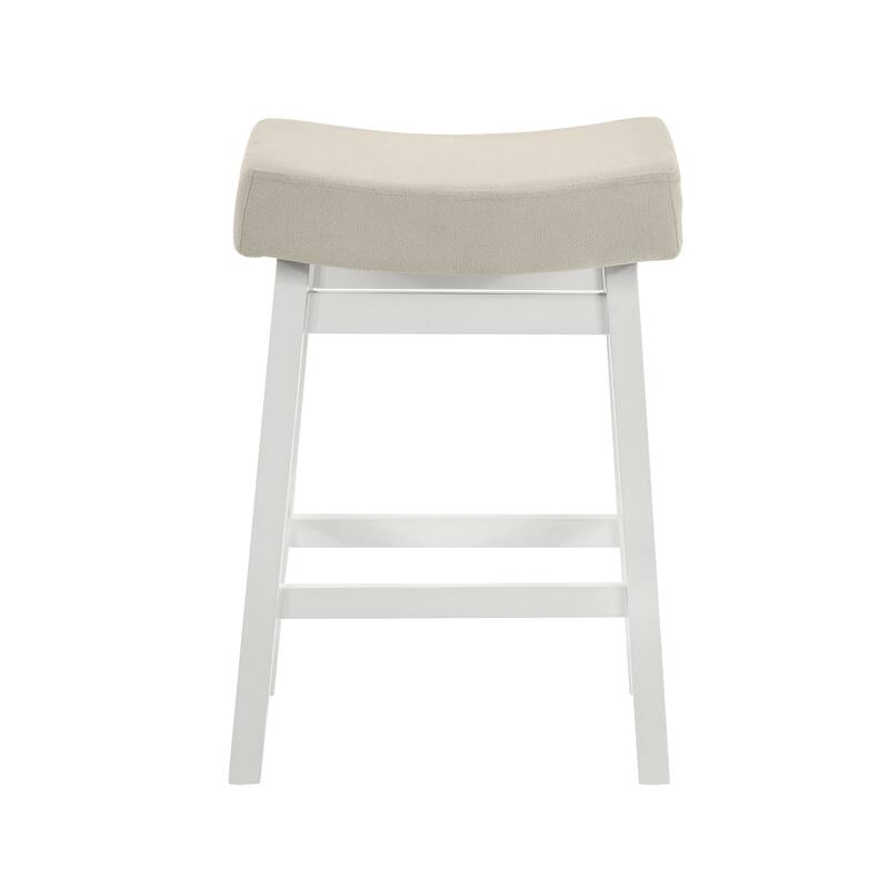 Lenon Modern Farmhouse Backless Bar Stool, Saddle Counter Stool with Upholstered Seat