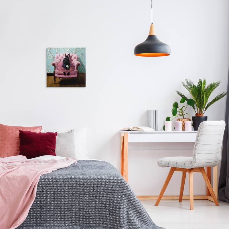 Stupell Girlie Rabbit in Tutu Canvas Wall Art Design By Lucia Heffernan