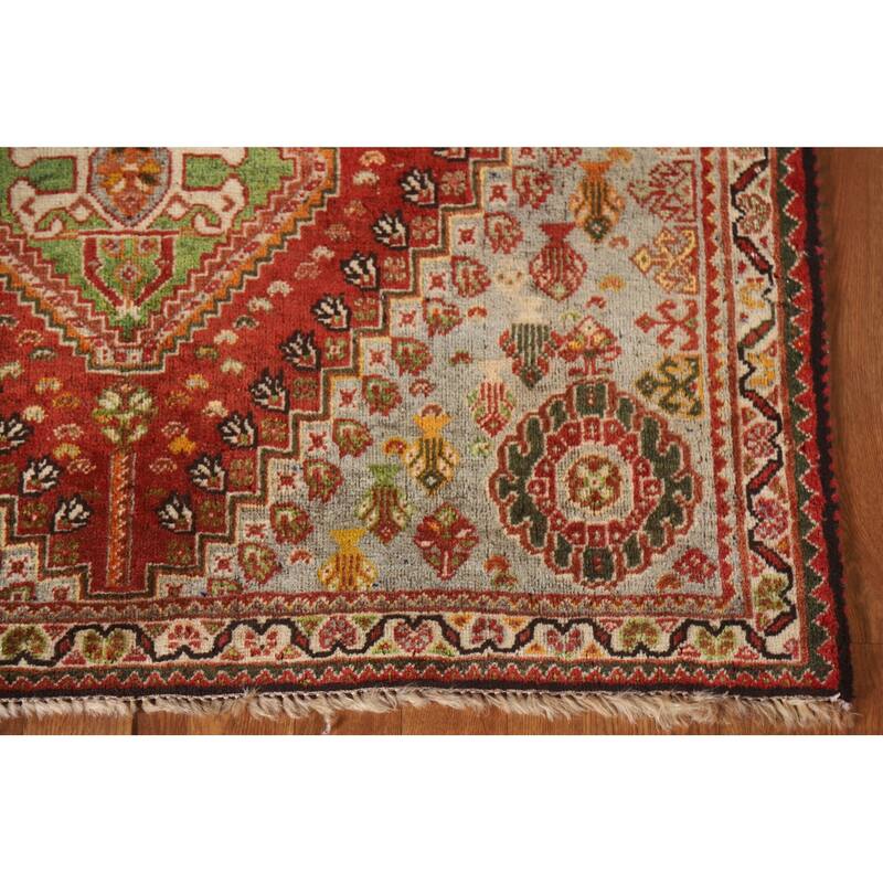 Shiraz Persian Vintage Area Rug Handmade Wool Carpet - 3'9"x 5'4"