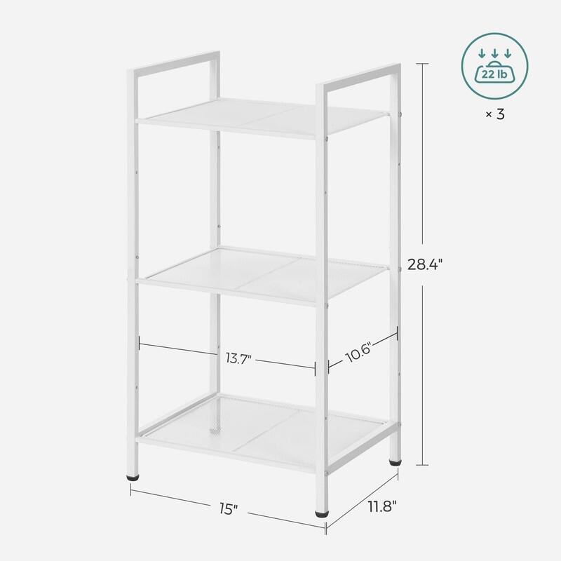 3-Tier Storage Rack - 15"D x 11.8"W x 28.4"H