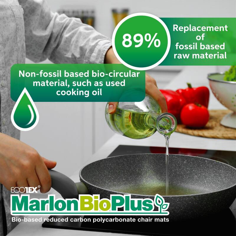Floortex® Ecotex® BioPlus Eco Friendly Carbon Neutral Polycarbonate Chair Mat for Carpet - 45" x 53"
