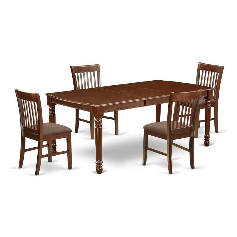 Victorian Dining Room Set 5pc Table & 4 Chairs - 60-78" Rectangular with Butterfly Leaf