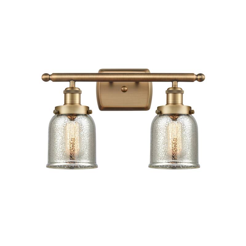 Innovations Lighting Ballston Urban Bell - 2 Light 16" Bath Vanity Light - Silver Plated Mercury/Brushed Brass