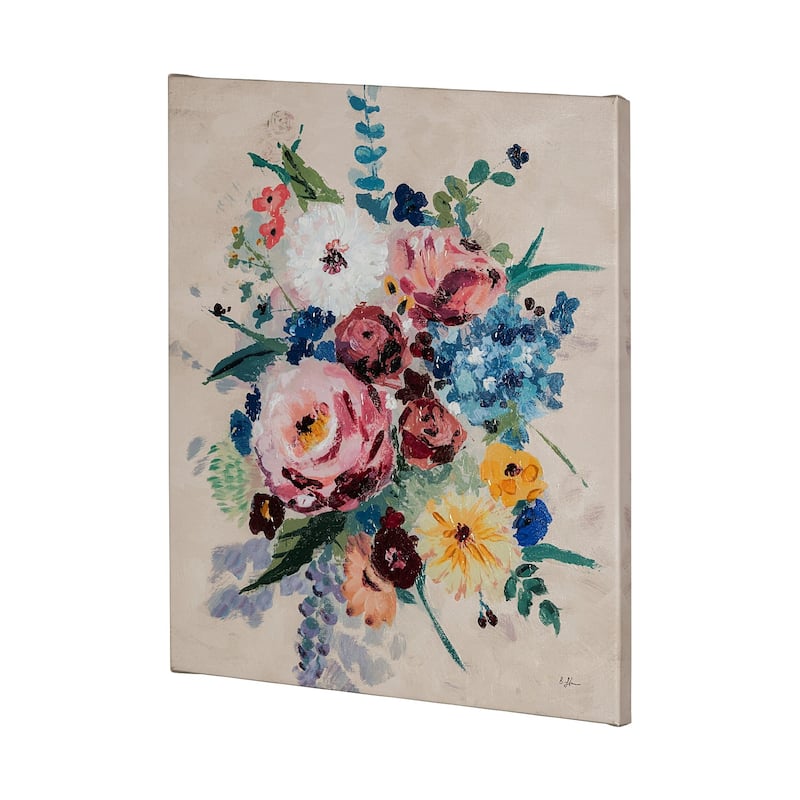 Farmhouse Flowers I (40 x 50) Canvas Art Print
