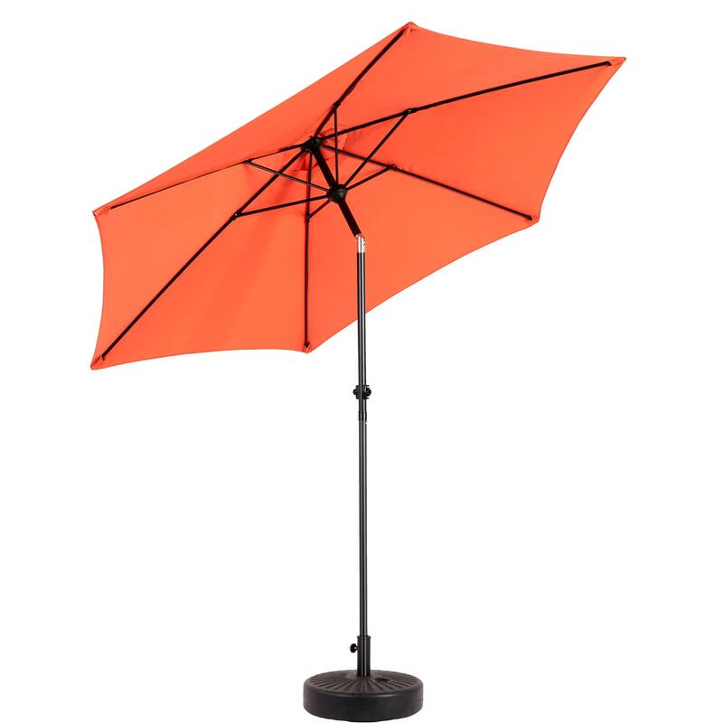 8.66 ft. Steel Market Outdoor Patio Umbrella with 6 Ribs, Push Button Tilt&Crank for Deck, Pool (No Base)