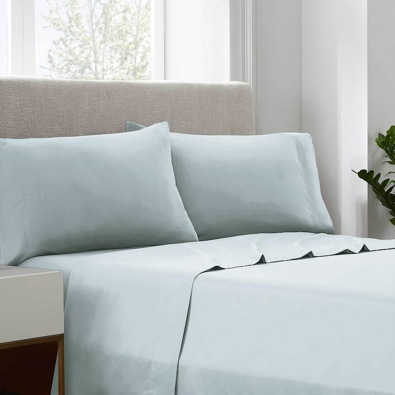 Authentic Hotel and Spa 100% Cotton 400 TC Solid Sateen Sheet Set