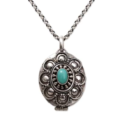 NOVICA Island Bloom, Sterling silver locket necklace