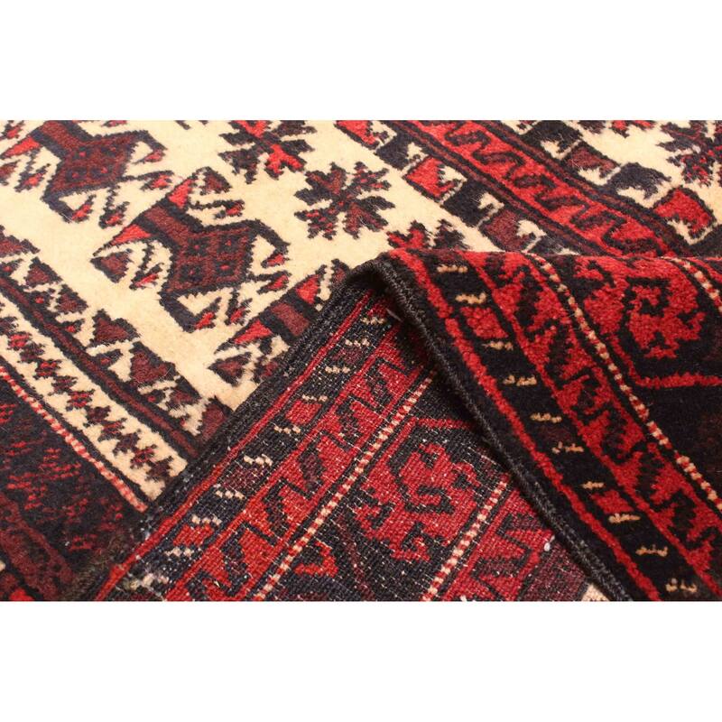 ECARPETGALLERY Hand-knotted Teimani Cream Wool Rug - 3'2 x 4'9