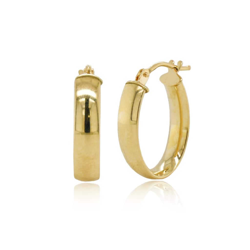 Joelle Collection Gold Hoop Earrings 14K Yellow Gold 4mm