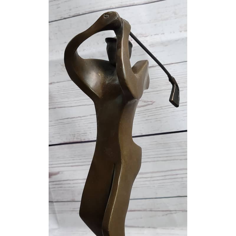 Signed Original Milo Abstract Golf Golfer Golfing Modern Sculpture Statue Art