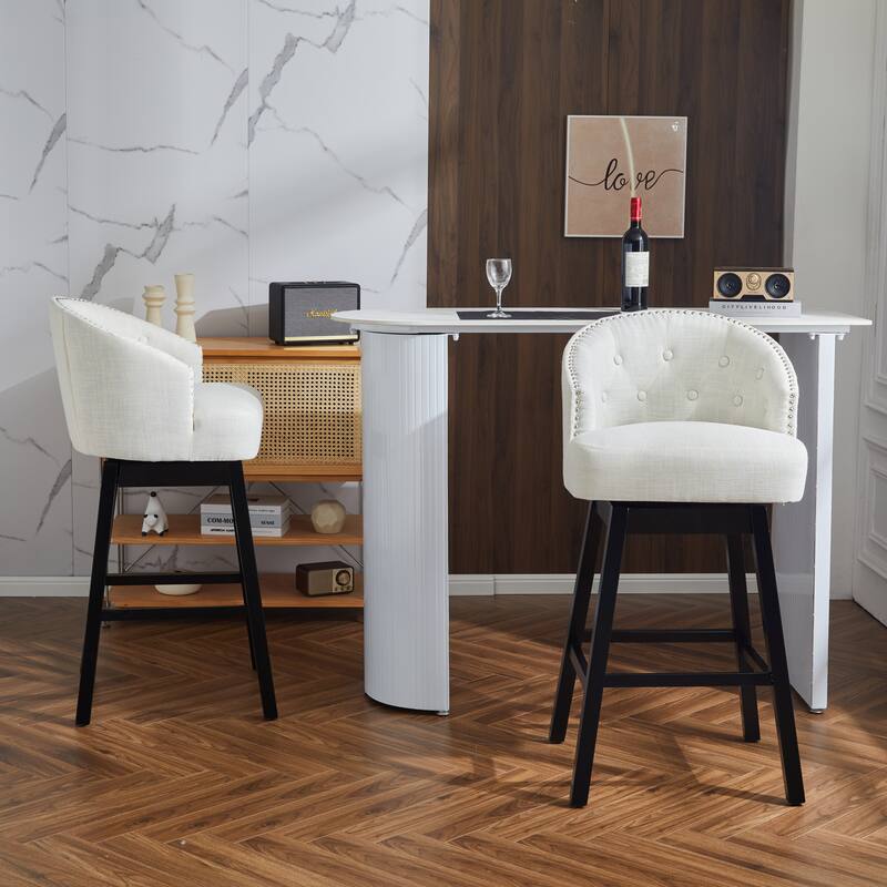 33.25" Swivel Counter Stools Set Of 2