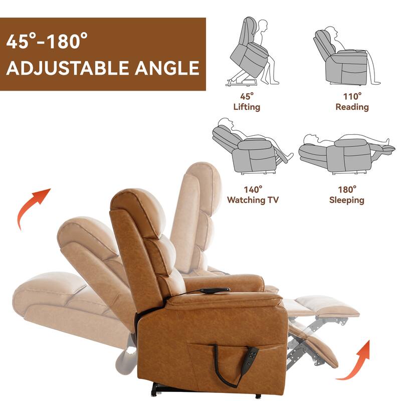 Chenille Dual Motor Infinite Power Lift Recliner Chair with Power-Remote, Heat Massage and Heavy Duty Motion Mechanism