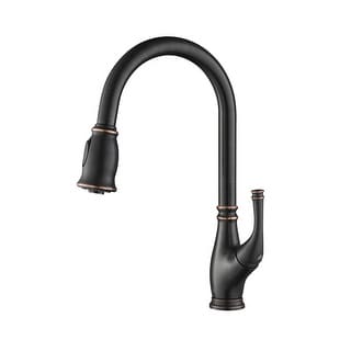 High Arc Pull Out Single Level Lead Free Brass Kitchen Faucet ...