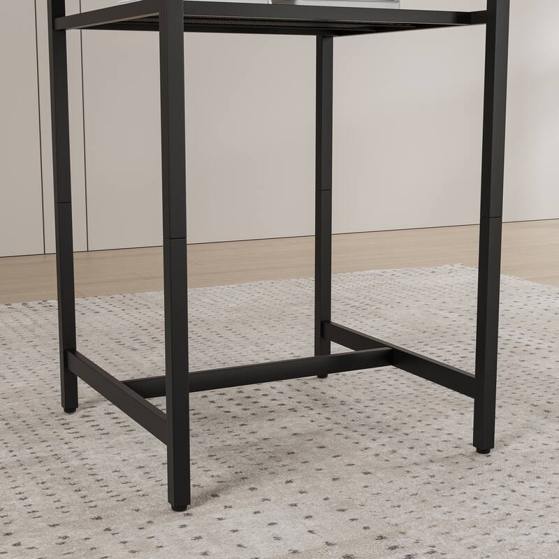 Bar Table, Equipped With 2 Bar Stools, With Backrest And Partition