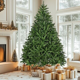 9ft Artificial Christmas Tree, Premium Unlit Hinged Full
