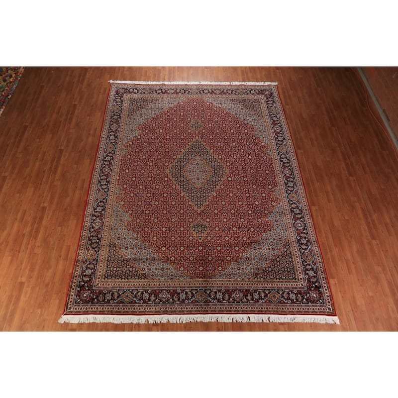 Geometric Red Tabriz Turkish Area Rug Machine Made Carpet - 9'8"x 12'10"