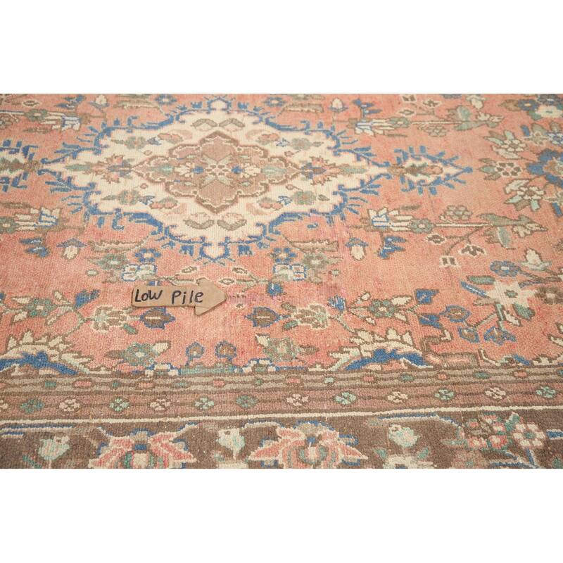 Hand Knotted Oriental 100% Wool Carpet Traditional Floral Pink Hamedan Area Rug - 8' 8'' X 5' 6''