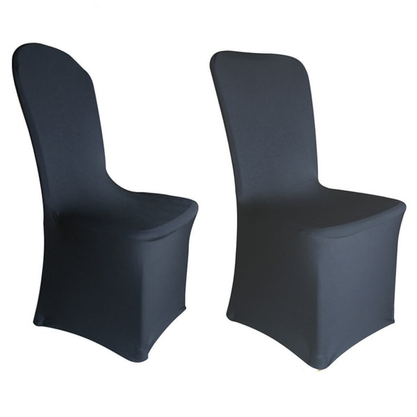 50 PCS Universal Black Chair Covers Stretch Spandex for Wedding